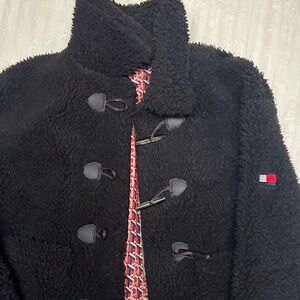 Womans Black Toggle Coat
